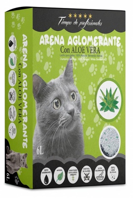Arena Aglomerante para Gatos Aroma Aloe Vera Del+ 6l Arena Aglomerante para Gatos Aroma Aloe Vera Del+ 6l