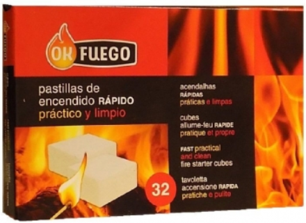 Caja de 32 Pastillas de Encendido Ok Fuego