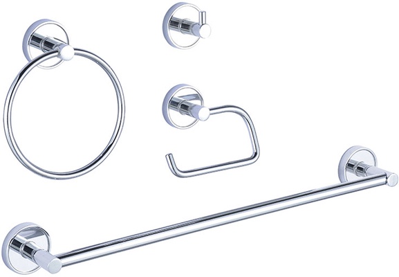 Juego 4 Accesorios Baño Crome Juego 4 Accesorios Baño Crome