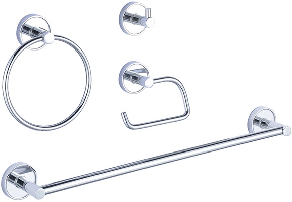 Juego 4 Accesorios Baño Crome Juego 4 Accesorios Baño Crome
