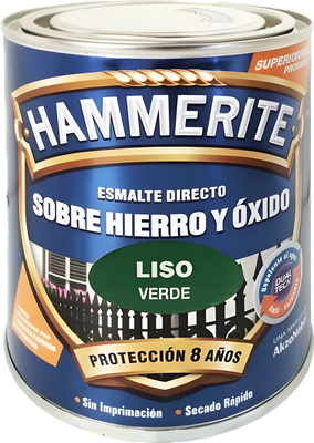 Esmalte Metalico Directo Hammerite Liso Brillo Verde 750ml Esmalte Metalico Directo Hammerite Liso Brillo Verde 750ml