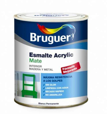 Esmalte Acrilico Satinado Blanco Bruguer 250ml