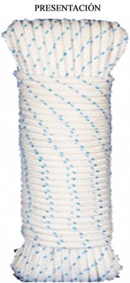 Cuerda Poliéster / Trenzado Blanco/azul 5 mm 25 metros Cuerda Poliéster / Trenzado Blanco/azul 5 mm 25 metros