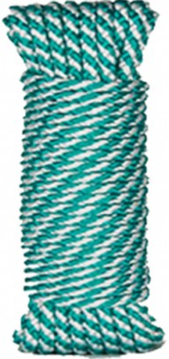 Cuerda Polipropileno / Helicoidal 5mm 25 metros Verde/blanco