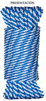 Cuerda Polipropileno / Helicoidal 5mm 15 metros Blanco/azul Cuerda Polipropileno / Helicoidal 5mm 15 metros Blanco/azul