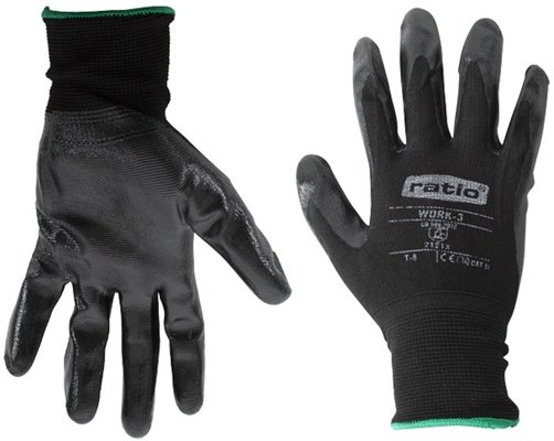 Guante Nylon Recubierto Nitrilo Negro Work3 Talla 10 Guante Nylon Recubierto Nitrilo Negro Work3 Talla 10