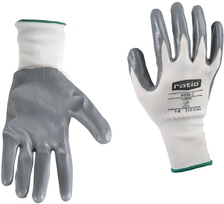 Guante Nylon Recubierto Nitrilo Gris Work 2 Talla 10