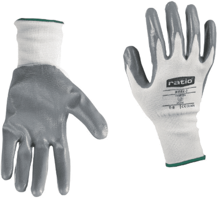 Guante Nylon Recubierto Nitrilo Gris Work 2 Talla 10