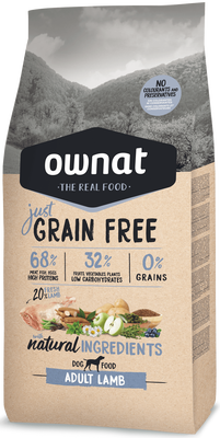 Pienso Perros Ownat Just Grain Free Adult Cordero 3 kg Pienso Perros Ownat Just Grain Free Adult Cordero 3 kg