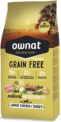 Pienso Perros Ownat Prime Grain Free Junior Pollo & Pavo 3 kg