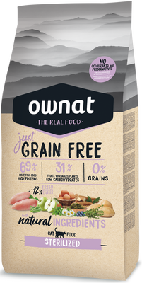 Pienso Gatos Ownat Just Grain Free Sterilized 3 kg