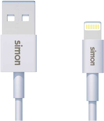 Cable carga Iphone Lightning a Usb a 1 Metro Blanco Simon