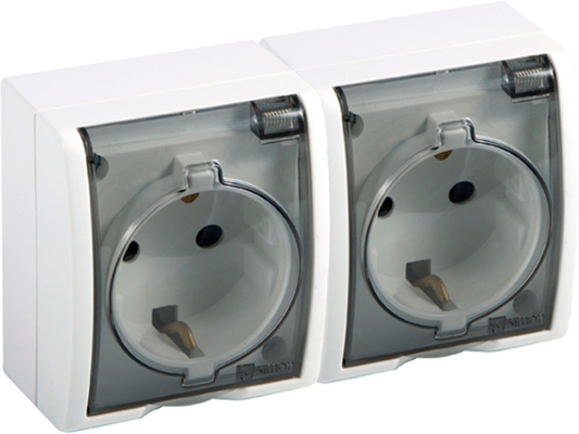 Base Enchufe Doble Simon Aquarius Blanco