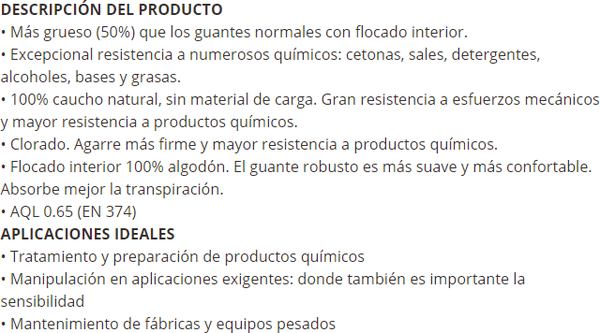 Guante Caucho Natural Ansell Extra T.9 87955