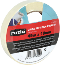 Cinta Adhesiva Krepp Liso 18mmx45m