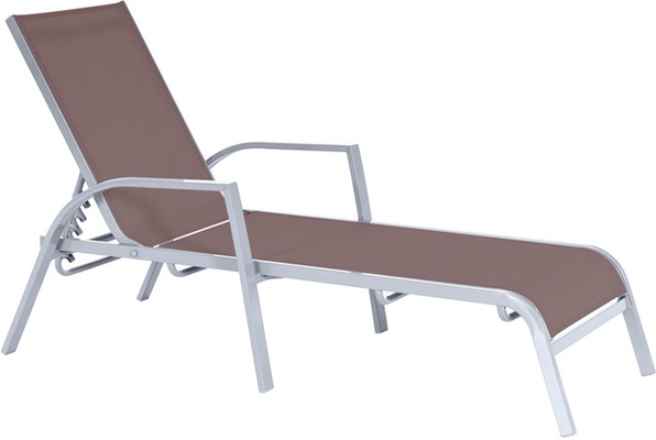 Tumbona Apilable aluminio Textil 192x69 cm Marron