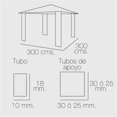 Pergola Papillon 3x3 metros Plegable Aluminio