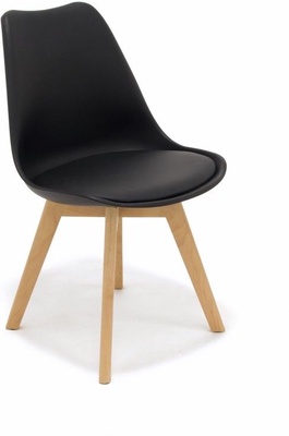 Juego 2 sillas auxiliar negra serie Duo con cojin