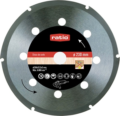 Disco Corte para Madera 230x2,0x22,2 Ratio Disco Corte para Madera 230x2,0x22,2 Ratio