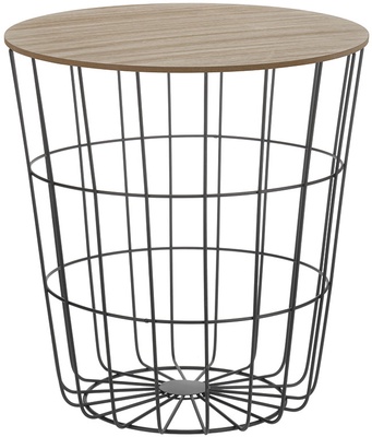 Mesa Auxiliar Redonda Madera/Acero � 39xh41 cm