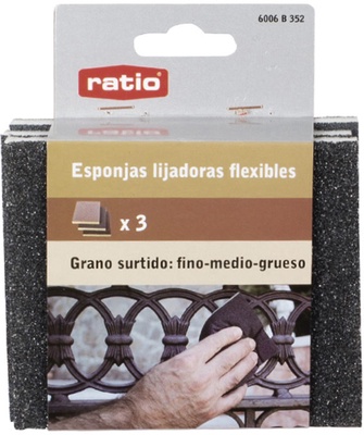 Pack 3 Esponj. Abrasivas Flexibles Ratio
