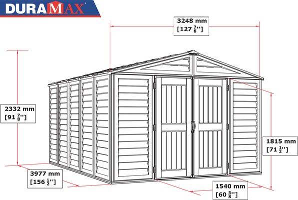 Caseta de Jardin Duramax WoodBridge Plus 10,5x13