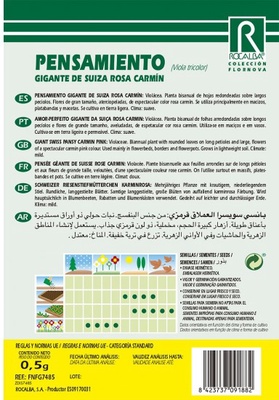 Semilla Pensamiento Gigante de Suiza, Rosa Carmin