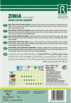 Semilla Zinia Super Cactus Gigante, Variada