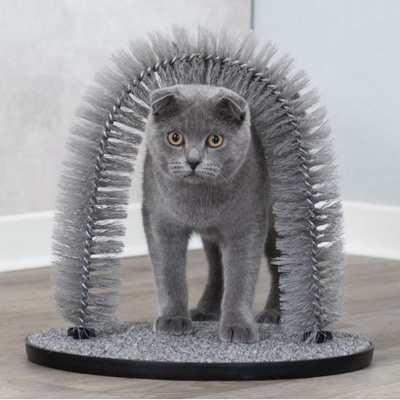 Arco de Masaje y Cuidado del Pelaje, Gato, 36 � 33 Cm, Gris