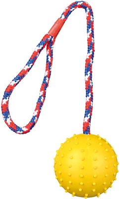 Pelota con Cuerda, Caucho Natural, �6 Cm, 30 cm