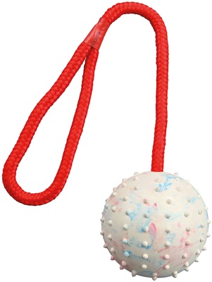 Pelota con Cuerda, Caucho Natural, �7 Cm, 30 cm
