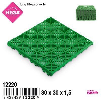 Baldosas Plastico Bahamas Verde Pack 12 Unidades 30x30 cm