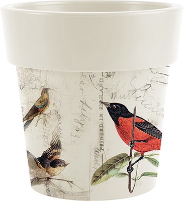 Maceta Melisa Redonda Iml Floral con Aro � 25 cm