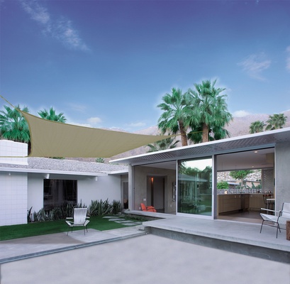 Kit SunNet Malla Sombreado Beige Cuadrada 3,6x3,6 m 