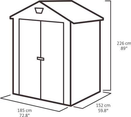 Caseta Keter Manor 6x5DD gris 226 x 152 x185 cm DA�ADA