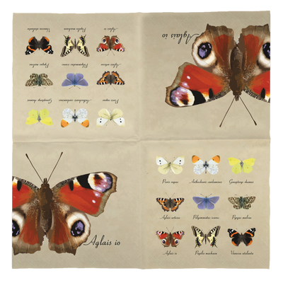 Servilletas de Papel Mariposas 33x33cm