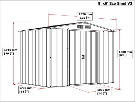 Caseta Metalica Duramax Eco Shed 8x6