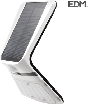Luz solar exterior jard�n recargable con sensor de presencia Edm blanca 430 lumnes