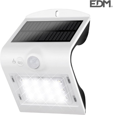 Luz Solar Exterior e 1,5w 220 Lumen Recargable con Sensor de Presencia Blanco