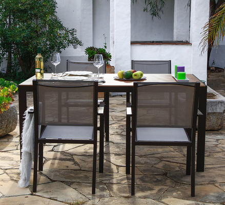 Mesa Aluminio Jardin con 4 Sillas Modelo Orlando