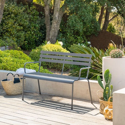 Banco Jard�n Met�lico Grafito