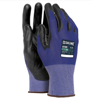 Guante Seguridad Ultraligero Poliuretano Azul Talla 7