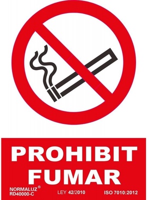 Se�al  Prohibit Fumar PVC 0,7mm 210x300mm