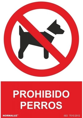 Se�al  Prohibido Perros PVC 0,7mm 210x300mm