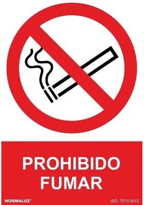Se�al  Prohibido Fumar PVC 0,7mm 300x400mm