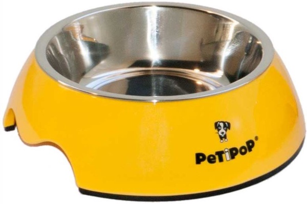 Comedero de Melamina Petipop Amarillo M