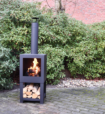 Estufa de Terraza con Deposito de Le�a