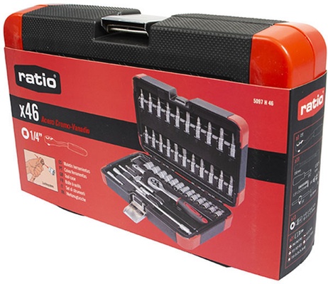 Estuche Vasos y Puntas 46 Pcs CR-V Ratio