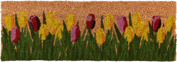 Felpudo Fibra de Coco Tulipanes