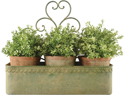 Maceta Pared Vintage Verde Metal Envejecido L Maceta Pared Vintage Verde Metal Envejecido L